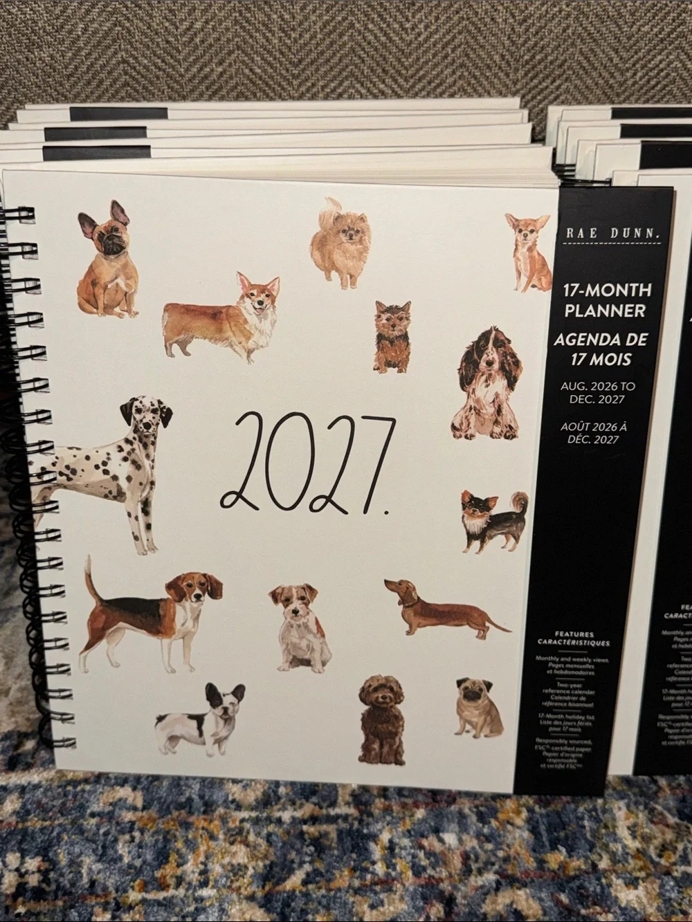 NWT Rae Dunn 2027 Hardback 17 Month Planner Calendar HTF Monthly Weekly Views